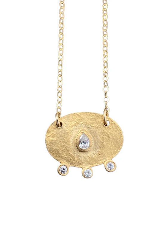 Nikki Nation | Oval Triple Diamond Necklace