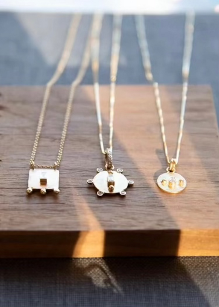 Nikki Nation | Square Baguette Triple Dot Necklace