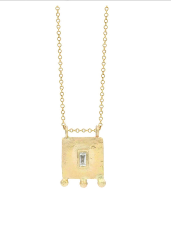 Nikki Nation | Square Baguette Triple Dot Necklace