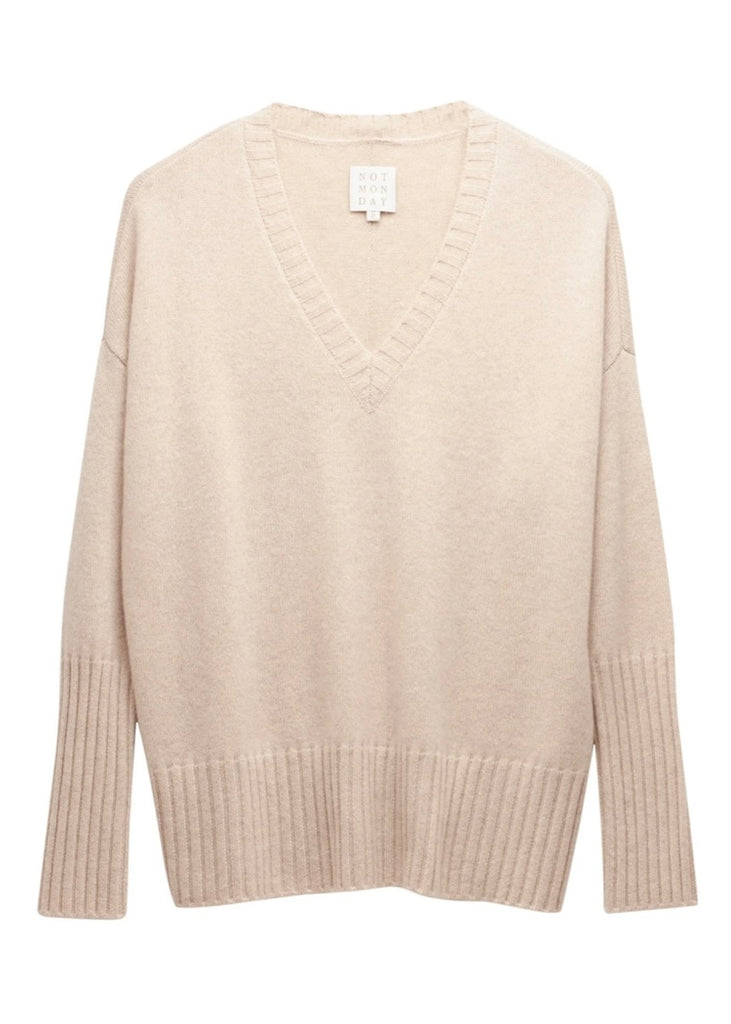 Not Monday | Ella Cashmere Crewneck Sweater | Oat
