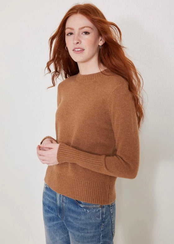Not Monday | Jane Cashmere Crewneck Sweater in Toffee