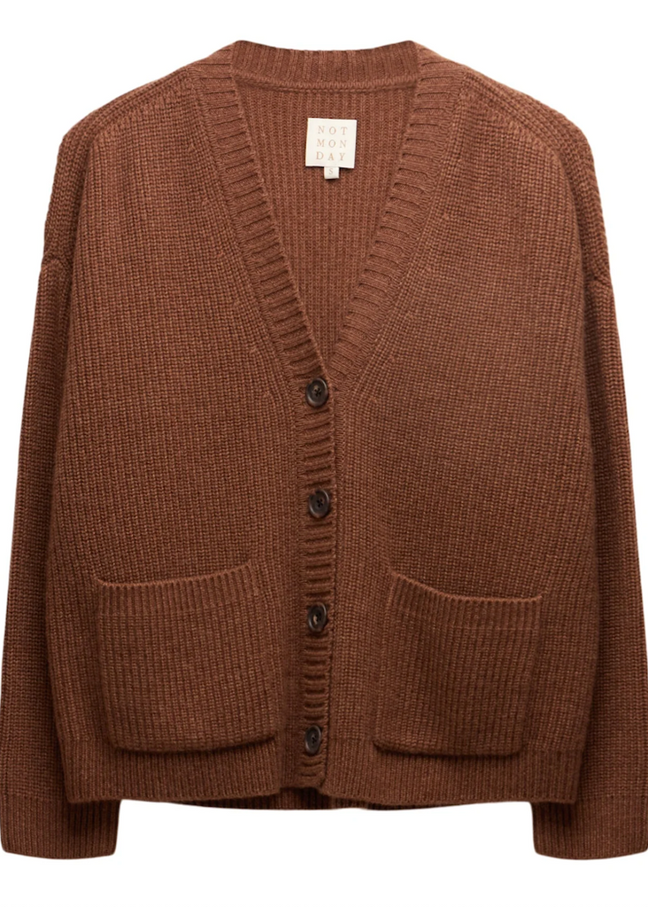 Not Monday | Magnus Fisherman Cardigan | Cocoa