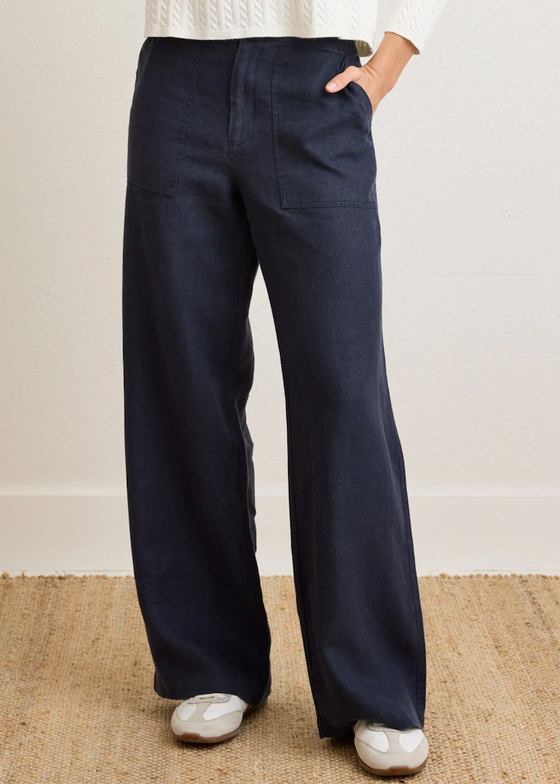 Not Monday | Serena Linen Pant | Navy