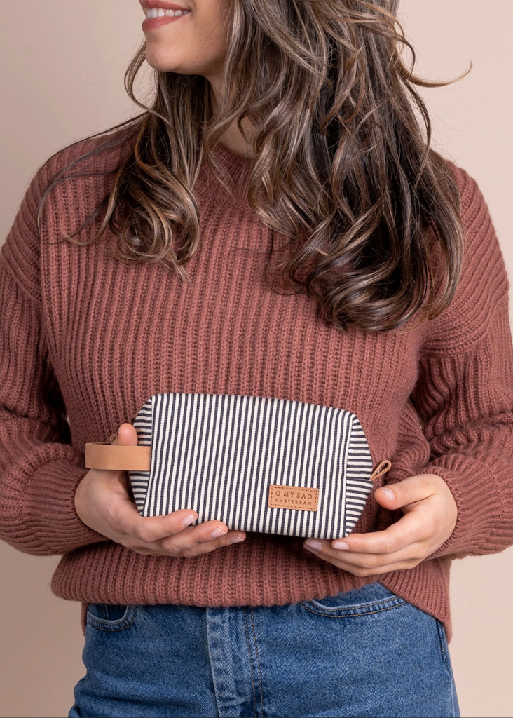 O My Bag | Ted Travel Case Small | Cotton/Camel Hunter Leather