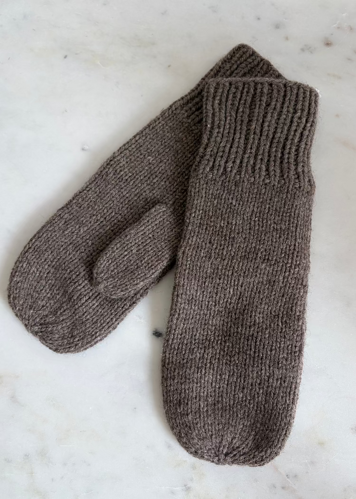 Dinadi | Yak Handknit Mittens | Oat Brown