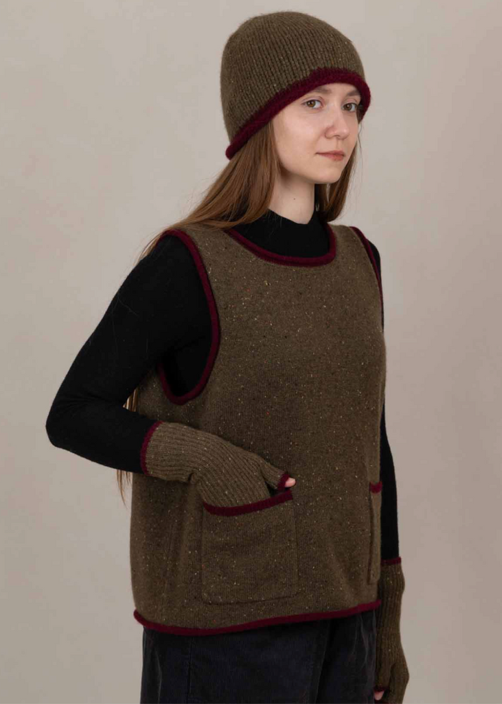 Oats + Rice | Cottage Pocket Cashmere Tank | Green
