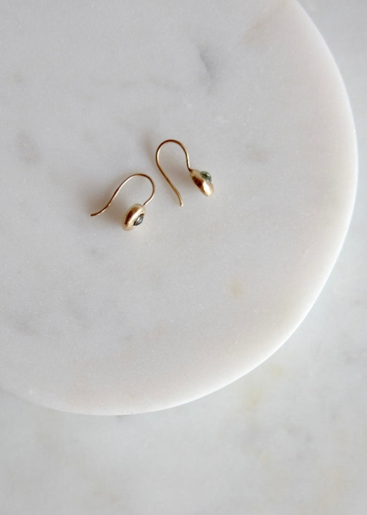 Occasionally Sweet | 14kg Petite Yui Green Tourmaline Drop Earrings