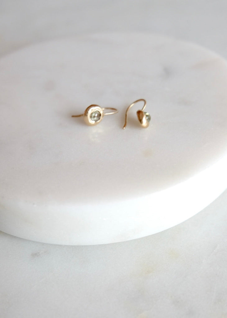 Occasionally Sweet | 14kg Petite Yui Green Tourmaline Drop Earrings