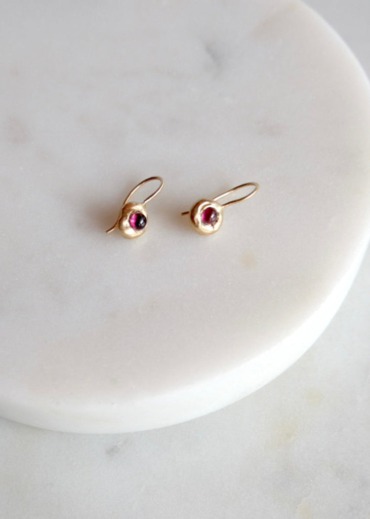 Occasionally Sweet | 14kg Petite Yui Pink Tourmaline Drop Earrings