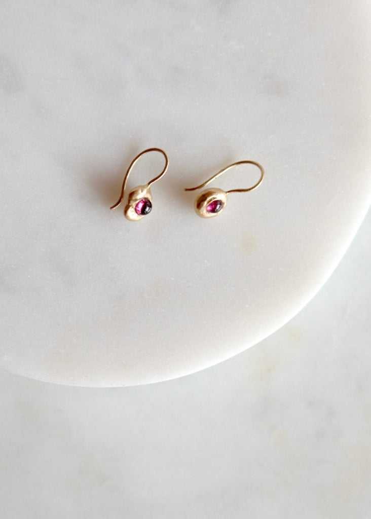 Occasionally Sweet | 14kg Petite Yui Pink Tourmaline Drop Earrings