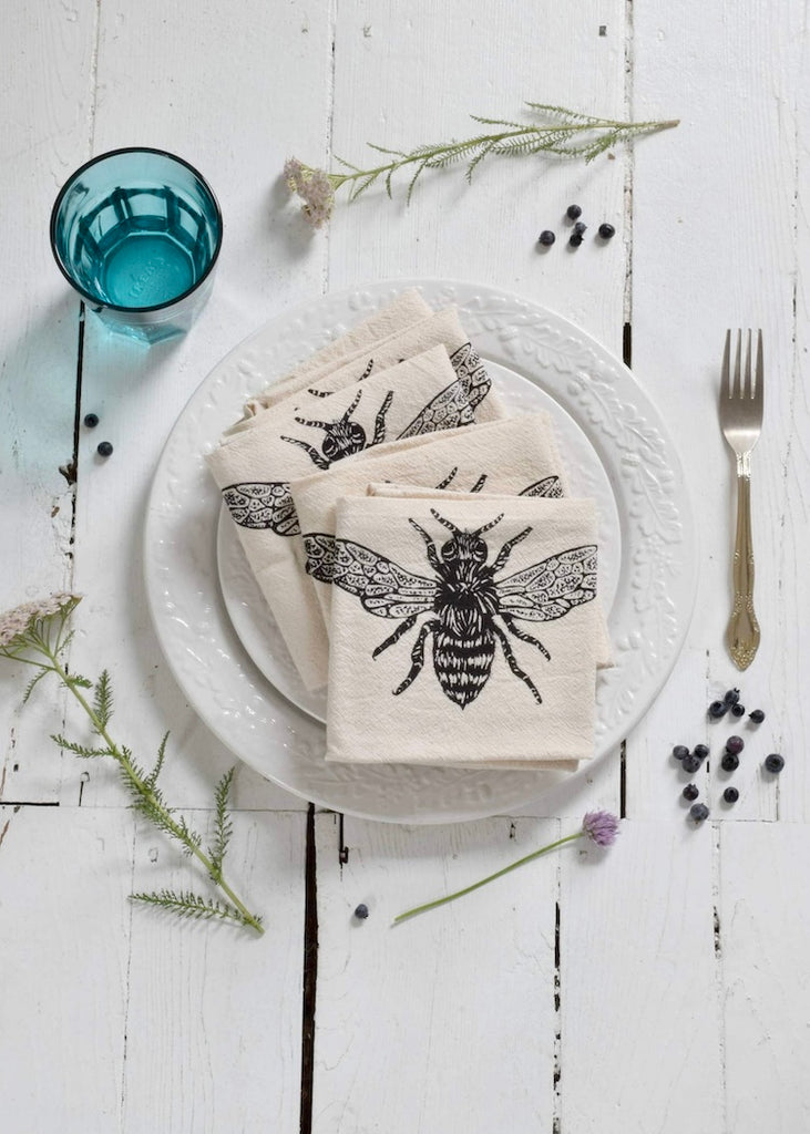 Organic Cotton Napkins | Honeybee | Set of 4