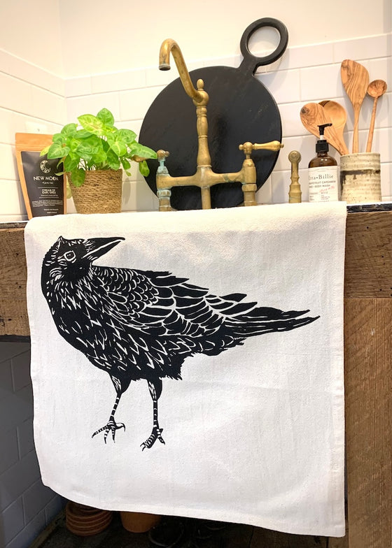 Organic Cotton Tea Towel | Black Crow