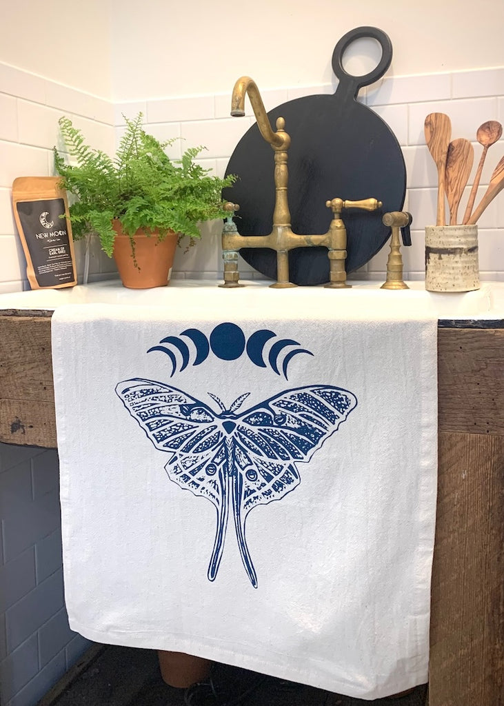 Organic Cotton Tea Towel | Luna Moth