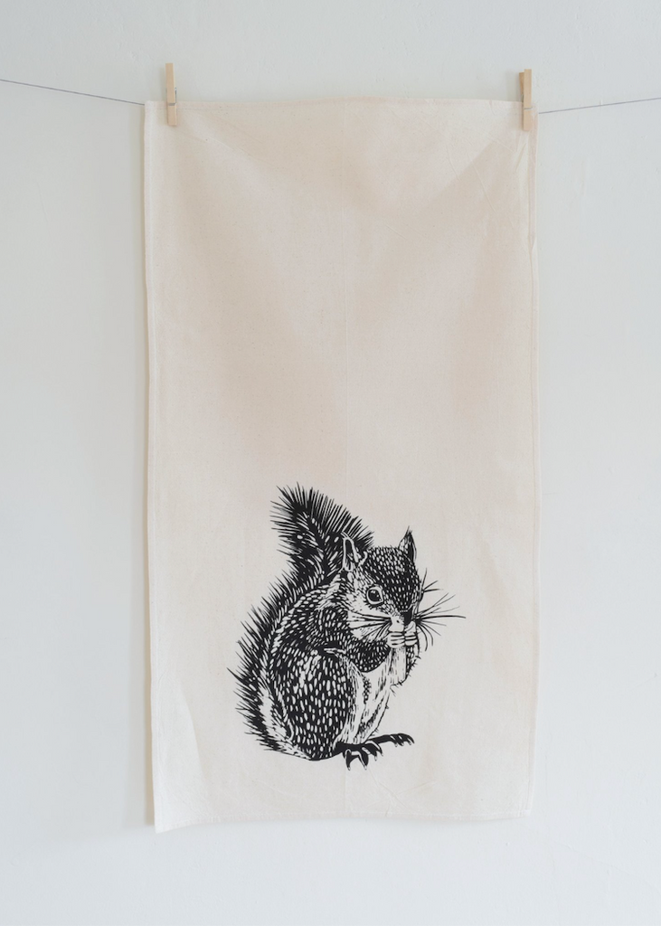 Organic Cotton Tea Towel | Squirrel