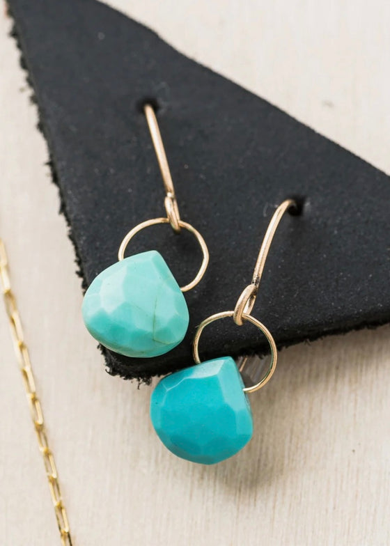Original Hardware | 14k Turquoise Teardrop Earrings