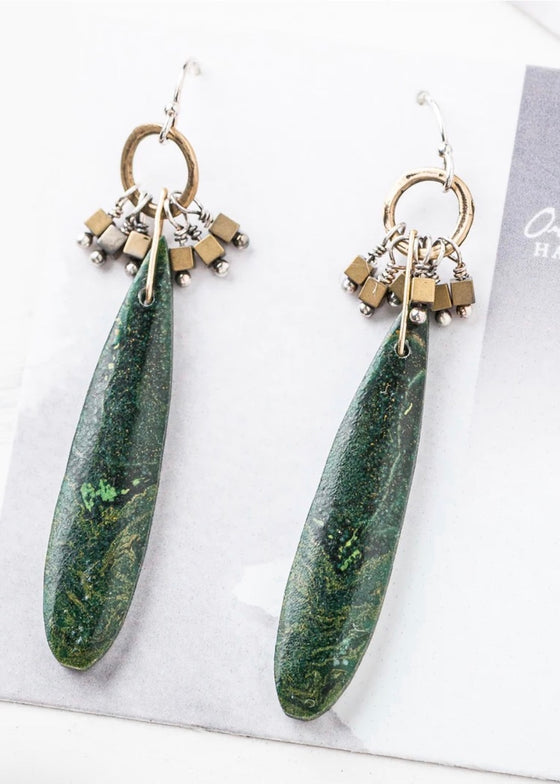 Original Hardware | African Jade Teardrop Earrings