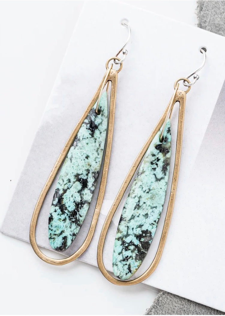 Original Hardware African Turquoise Chandelier Earrings The Phoenix