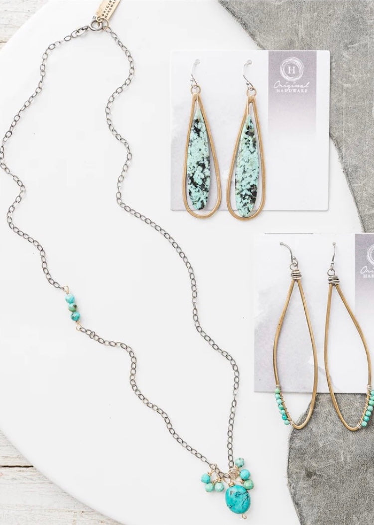 Original Hardware African Turquoise Chandelier Earrings The Phoenix