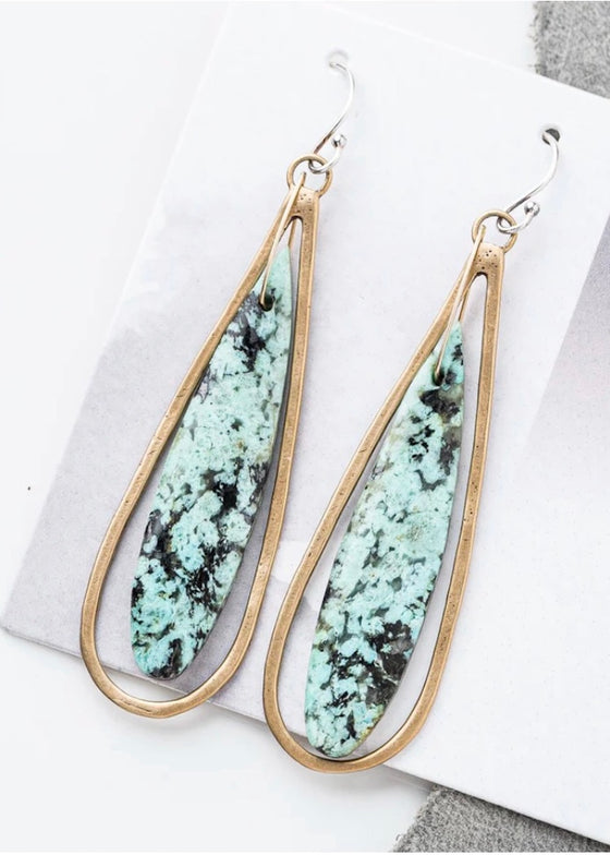 Original Hardware | African Turquoise Chandelier Earrings