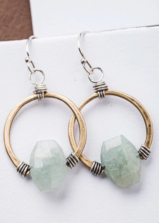 Original Hardware | Aquamarine Horseshoe Earrings