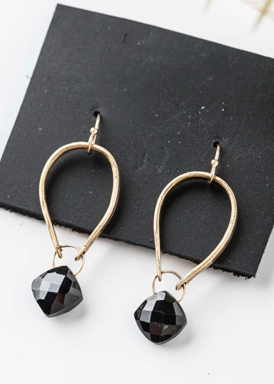 Original Hardware | Black Garnet Arch Earrings