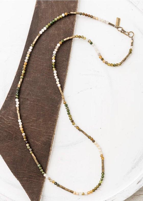 Original Hardware | Strung Natural Tourmaline + Pyrite NecklaceOriginal Hardware | Strung Natural Tourmaline + Pyrite Necklace