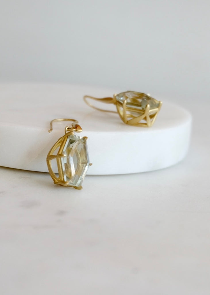 Original Eve | Prasioilite Hexagon Jungle Earrings
