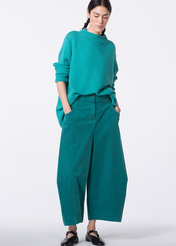 Oska | Corduroy Trousers - Amulet Green