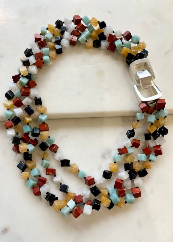 Patricia von Musulin | 5 Strand Jade Cube Necklace
