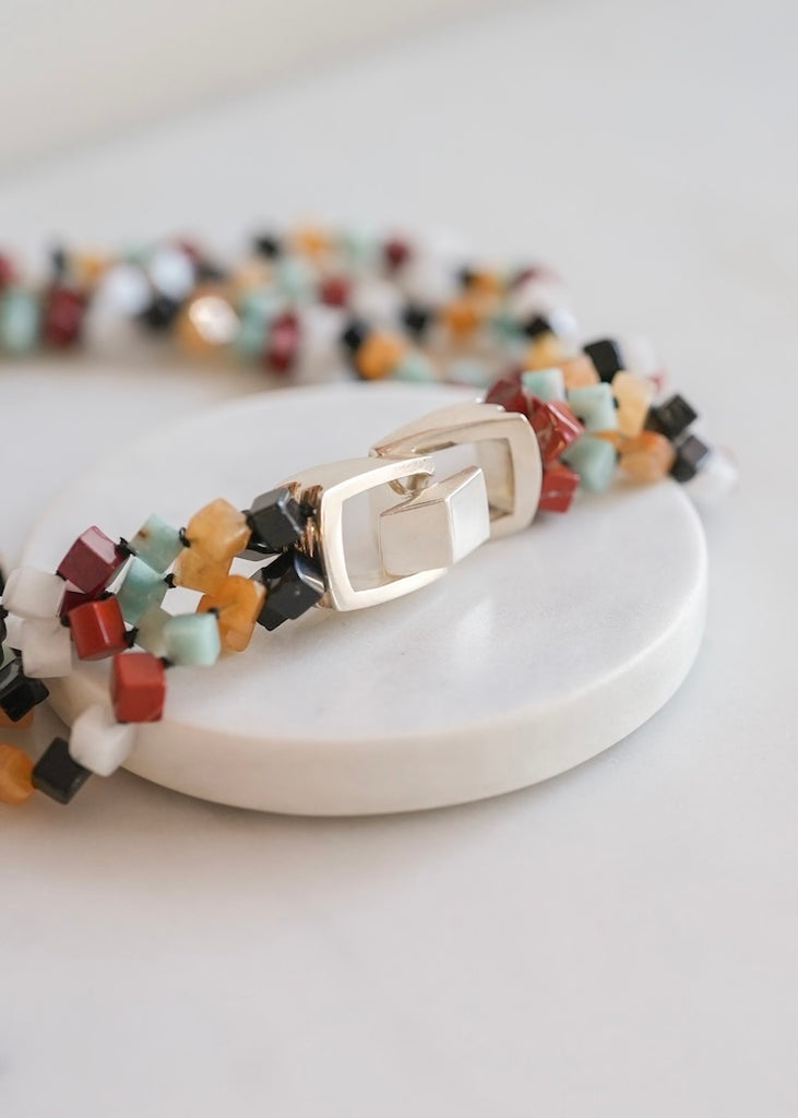 Patricia von Musulin | 5 Strand Jade Cube Necklace