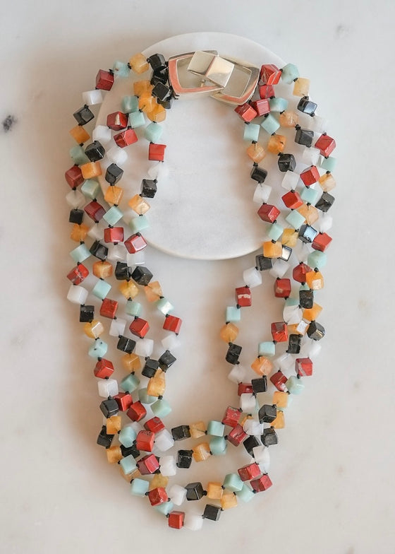 Patricia von Musulin | 5 Strand Jade Cube Necklace