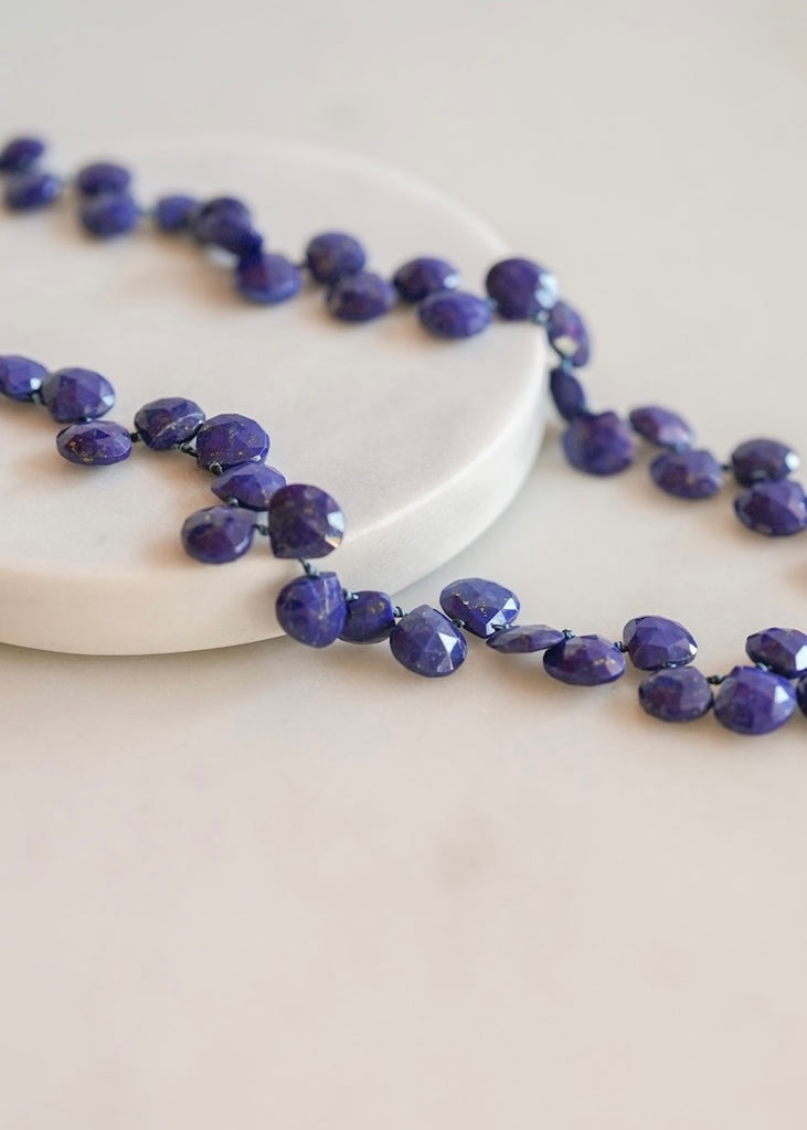 Patricia von Musulin | Blue Lapis Petal Stone Necklace with Petal Clasp