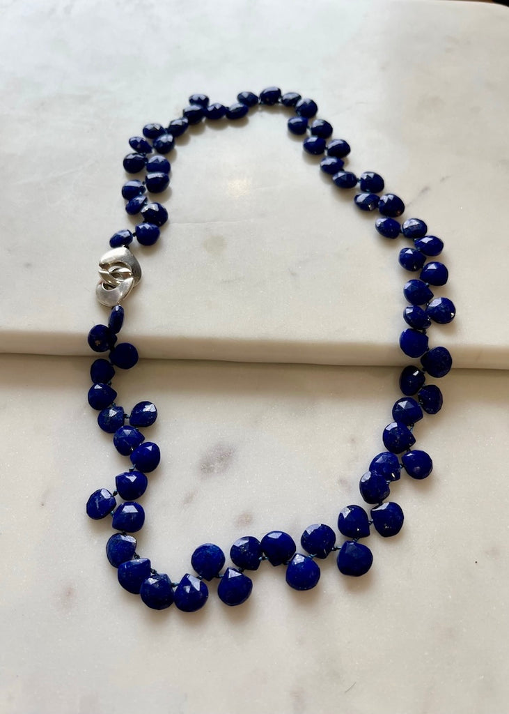 Patricia von Musulin | Blue Lapis Petal Stone Necklace with Petal Clasp