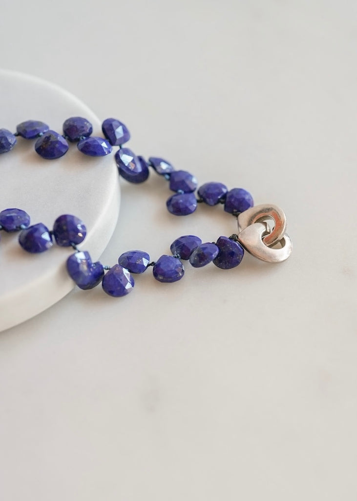Patricia von Musulin | Blue Lapis Petal Stone Necklace with Petal Clasp