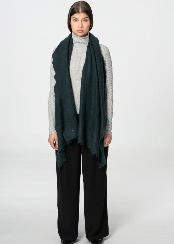 Dinadi | Cashmere Felted Scarf | Peacock Green