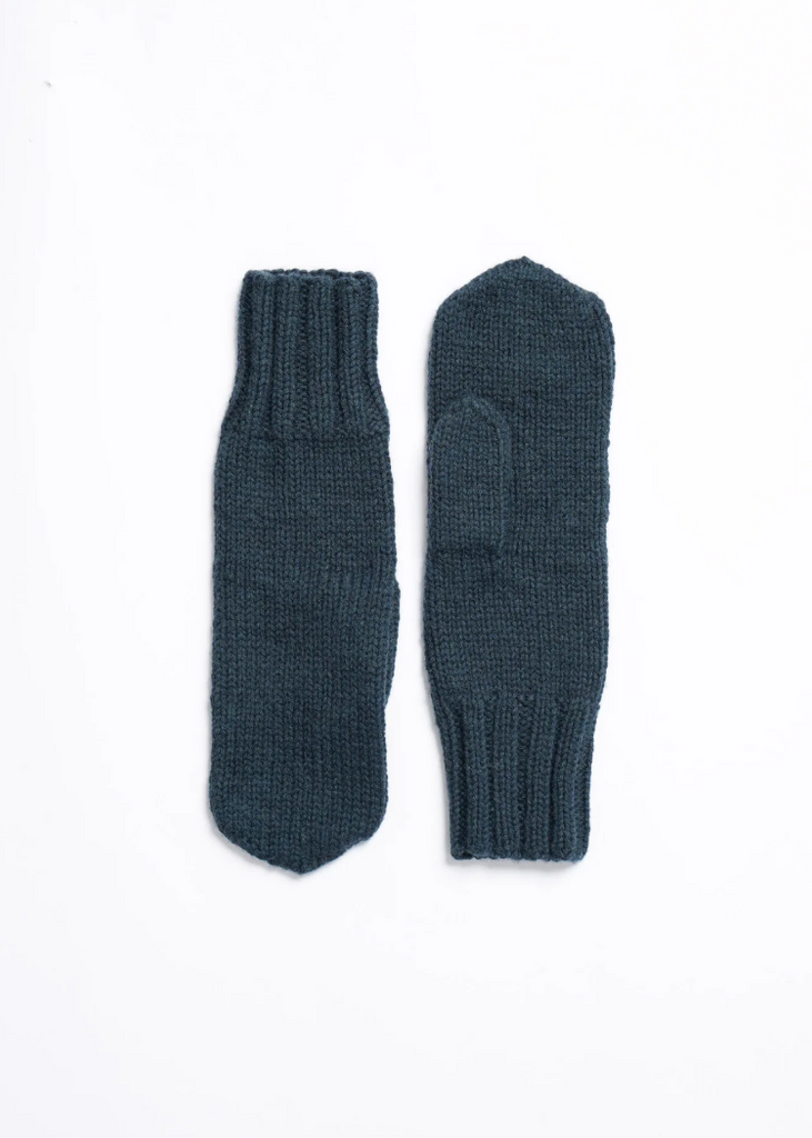 Dinadi | Merino Handknit Mittens | Peacock Green