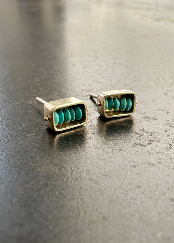 Hilary Finck Designs | Persian Turquoise + 18k Captured Studs