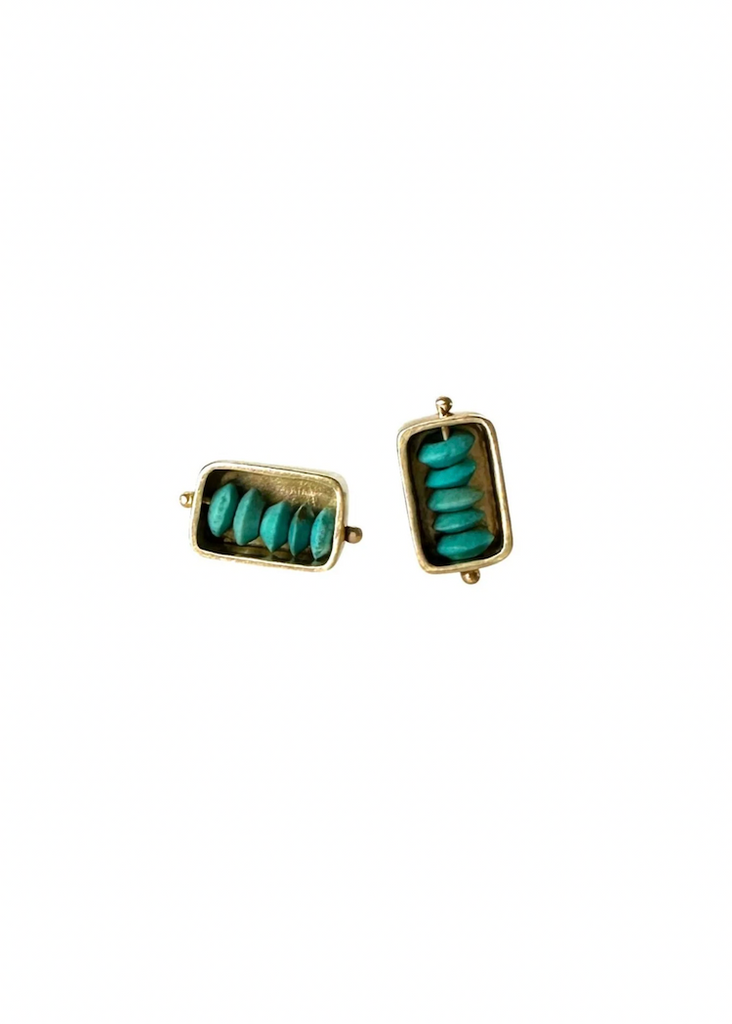 Hilary Finck Designs | Persian Turquoise + 18k Captured Studs