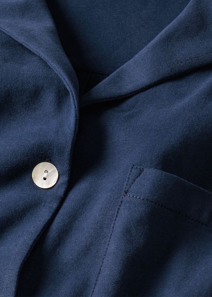 Petite Plume | Olivia Wide Leg Pajama Set in Navy