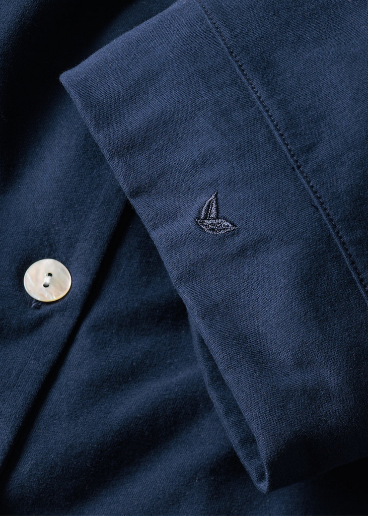 Petite Plume | Olivia Wide Leg Pajama Set in Navy