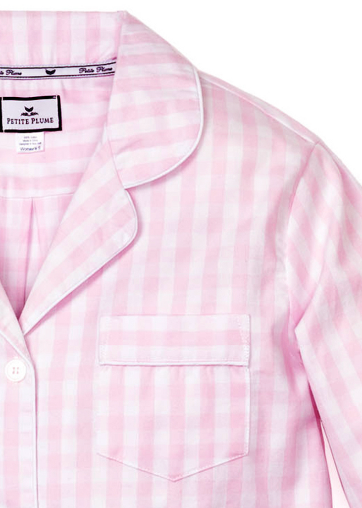 Petite Plume | Pima Pajama Set in Pink Gingham