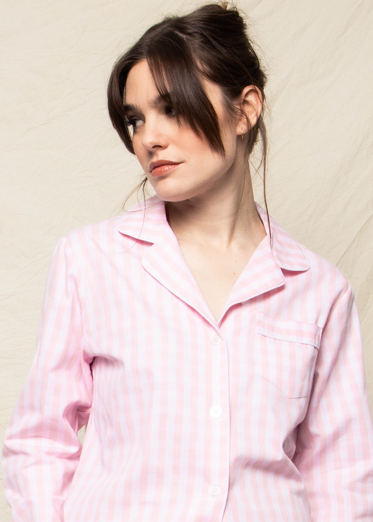 Petite Plume | Pima Pajama Set in Pink Gingham