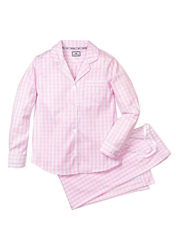 Petite Plume | Pima Pajama Set in Pink Gingham
