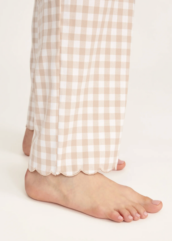 Petite Plume | Twill Colette Pajama in Camel Gingham