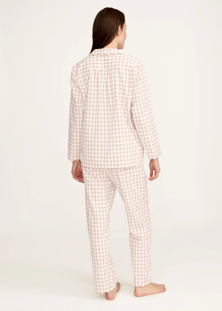 Petite Plume | Twill Colette Pajama in Camel Gingham