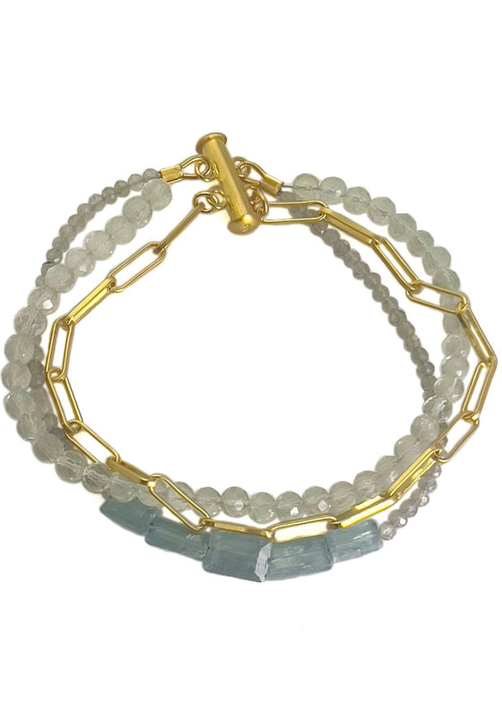 Philippa Roberts |  Aquamarine Kyanite Labradorite Bracelet