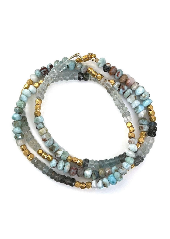 Philippa Roberts | Larimar and Labradorite Wrap Bracelet