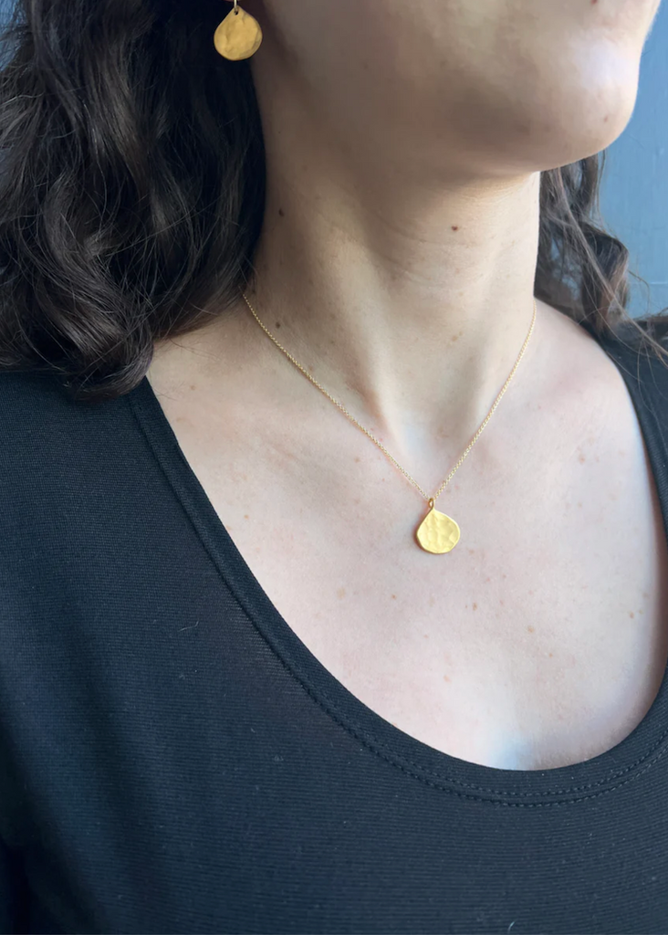 Philippa Roberts | Small Hammered Drop Earrings Vermeil