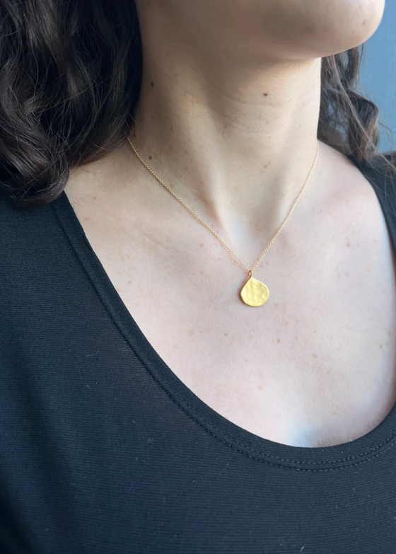 Philippa Roberts | Small Hammered Drop Necklace Vermeil