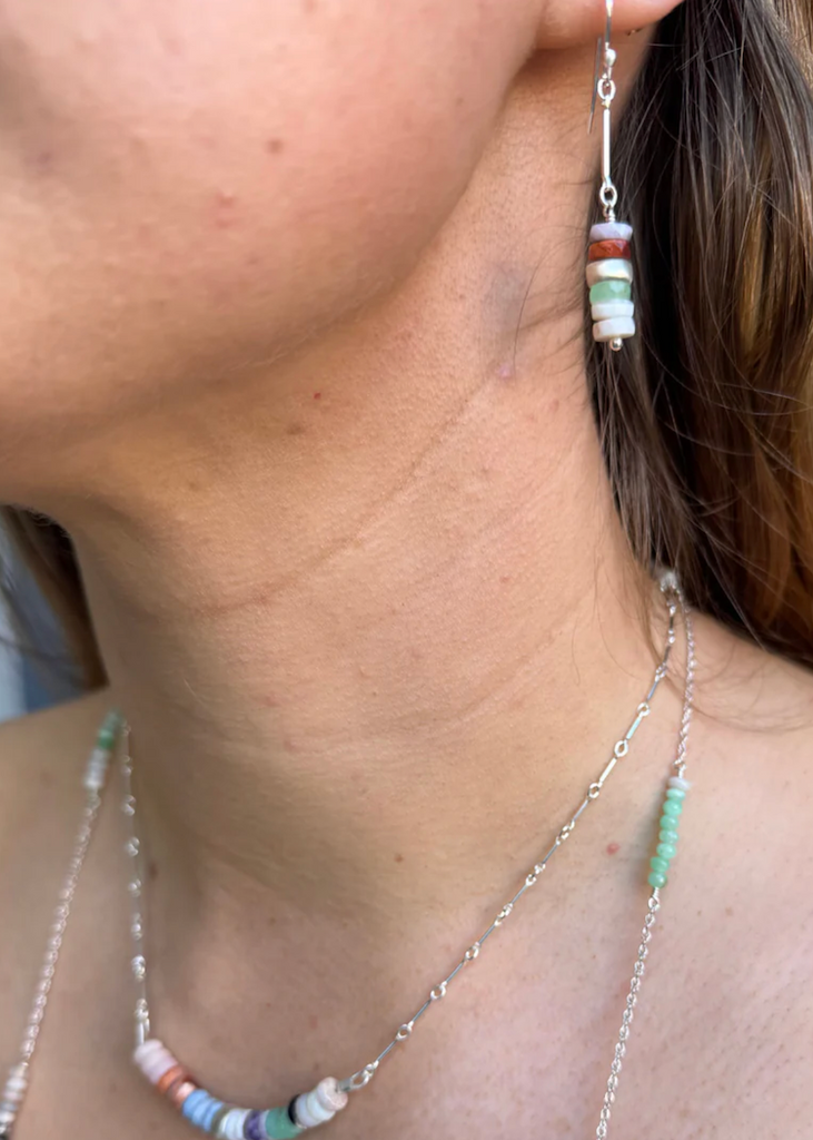 Philippa Roberts | Stacked Opals Earring | Silver